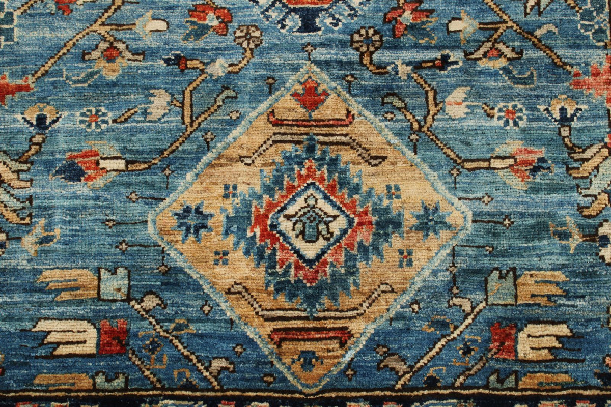 3x8 Navy and Light Blue Anatolian Traditional Runner