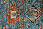 3x8 Navy and Light Blue Anatolian Traditional Runner