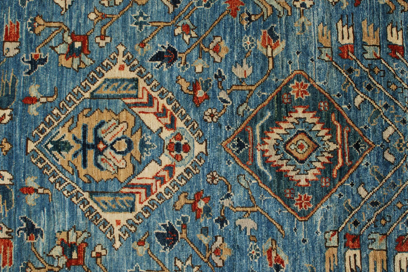 3x8 Navy and Light Blue Anatolian Traditional Runner