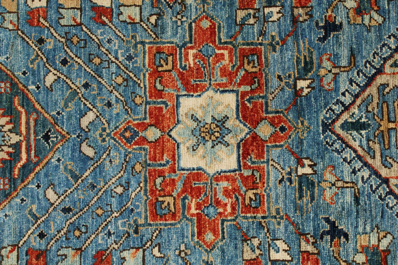 3x8 Navy and Light Blue Anatolian Traditional Runner