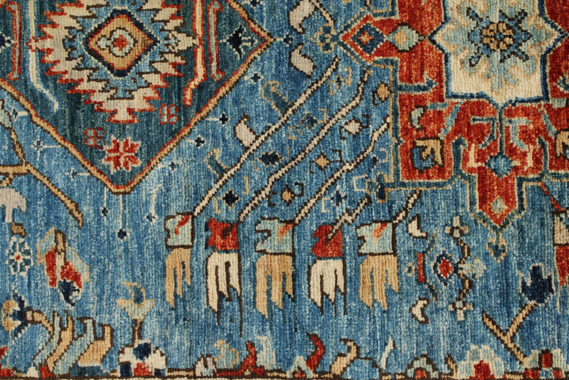 3x8 Navy and Light Blue Anatolian Traditional Runner