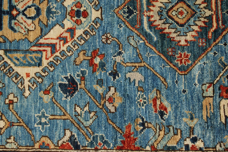3x8 Navy and Light Blue Anatolian Traditional Runner