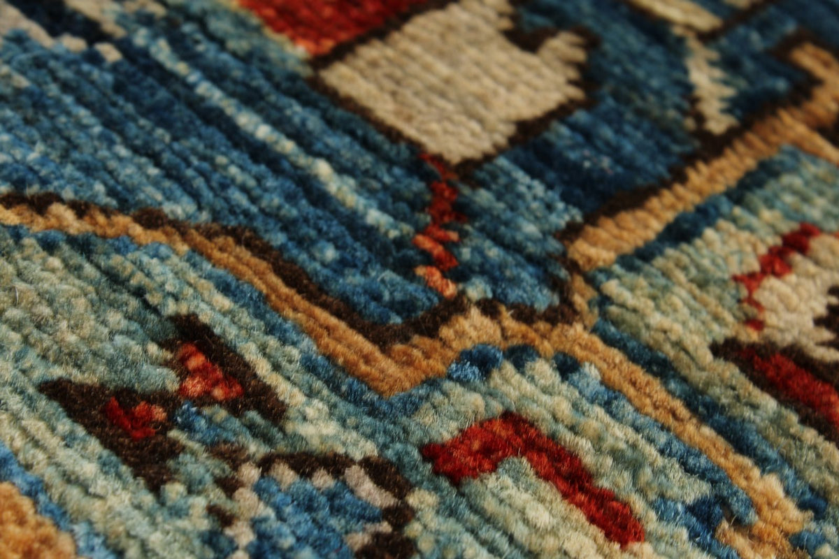 3x8 Navy and Light Blue Anatolian Traditional Runner