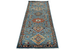 3x8 Navy and Light Blue Anatolian Traditional Runner