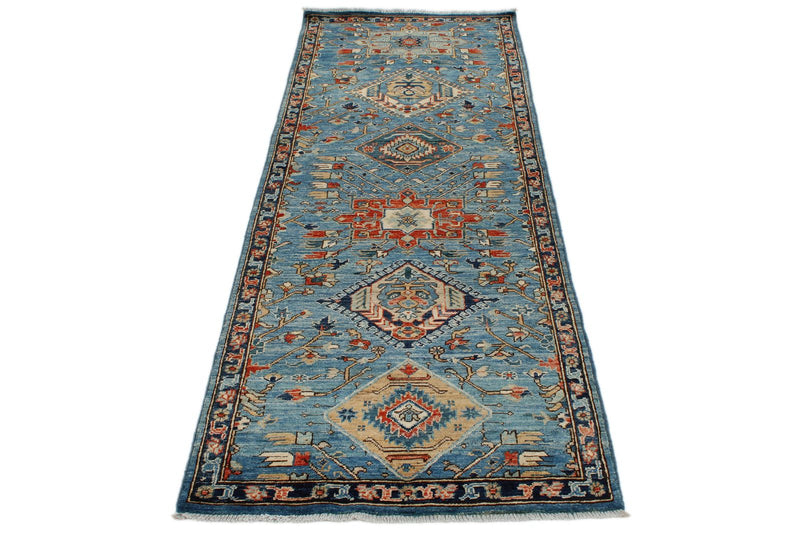 3x8 Navy and Light Blue Anatolian Traditional Runner