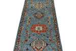 3x8 Navy and Light Blue Anatolian Traditional Runner