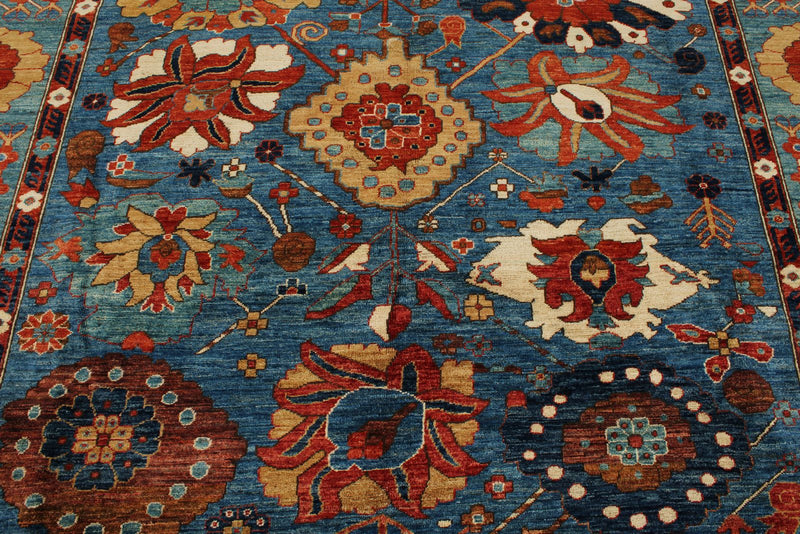 8x10 Light Blue and Green Anatolian Traditional Rug