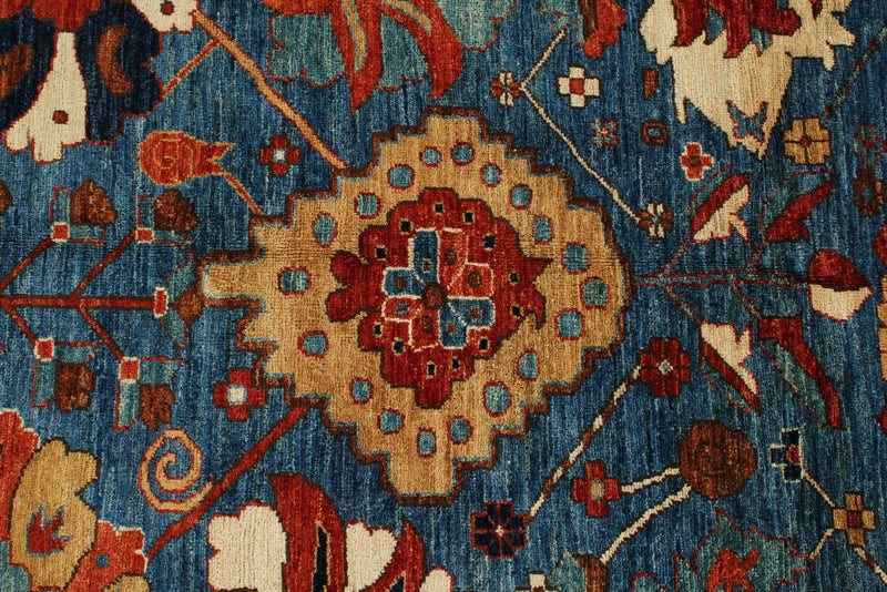 8x10 Light Blue and Green Anatolian Traditional Rug