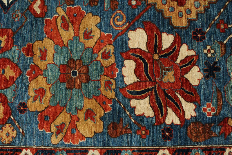 8x10 Light Blue and Green Anatolian Traditional Rug