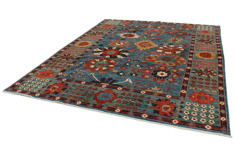 8x10 Light Blue and Green Anatolian Traditional Rug