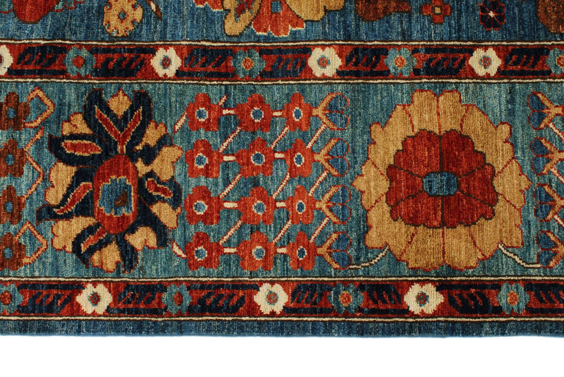 8x10 Light Blue and Green Anatolian Traditional Rug