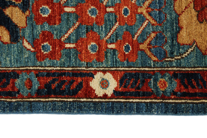 8x10 Light Blue and Green Anatolian Traditional Rug