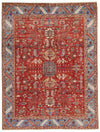 8x10 Rust and Light Blue Anatolian Traditional Rug