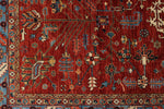 8x10 Rust and Light Blue Anatolian Traditional Rug