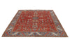 8x10 Rust and Light Blue Anatolian Traditional Rug