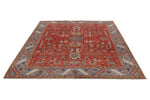 8x10 Rust and Light Blue Anatolian Traditional Rug