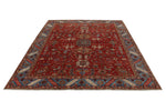 8x10 Rust and Light Blue Anatolian Traditional Rug