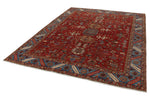 8x10 Rust and Light Blue Anatolian Traditional Rug