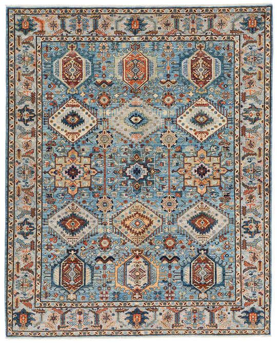 8x10 Light Blue and Gray Anatolian Traditional Rug