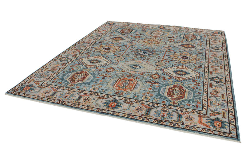 8x10 Light Blue and Gray Anatolian Traditional Rug