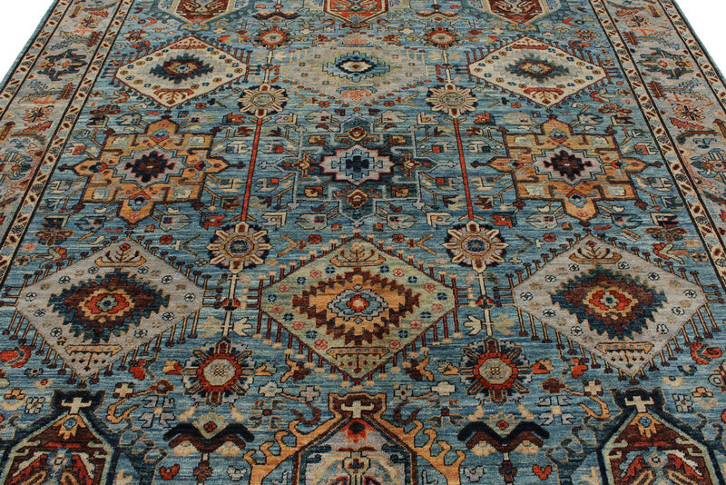 8x10 Light Blue and Gray Anatolian Traditional Rug