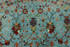 10x10 Light Blue Turkish Tribal Rug