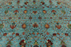 10x10 Light Blue Turkish Tribal Rug