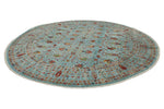 10x10 Light Blue Turkish Tribal Rug