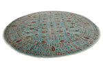10x10 Light Blue Turkish Tribal Rug