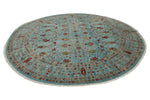 10x10 Light Blue Turkish Tribal Rug