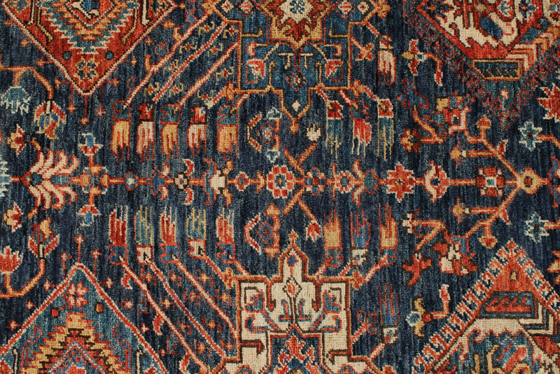 8x10 Rust and Navy Anatolian Traditional Rug