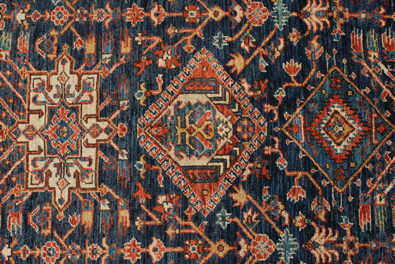 8x10 Rust and Navy Anatolian Traditional Rug