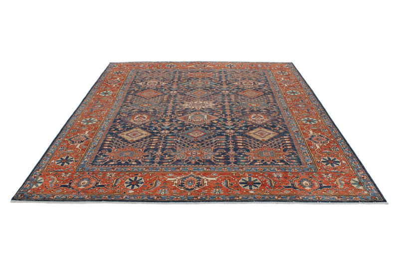 8x10 Rust and Navy Anatolian Traditional Rug