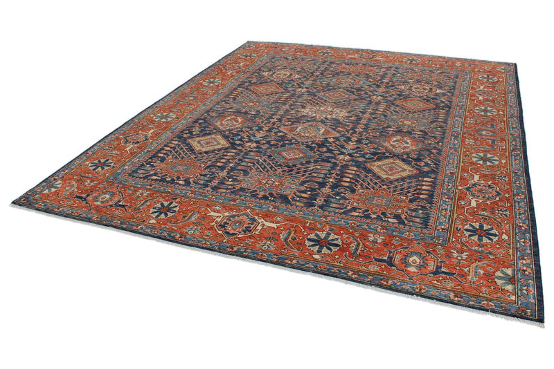 8x10 Rust and Navy Anatolian Traditional Rug