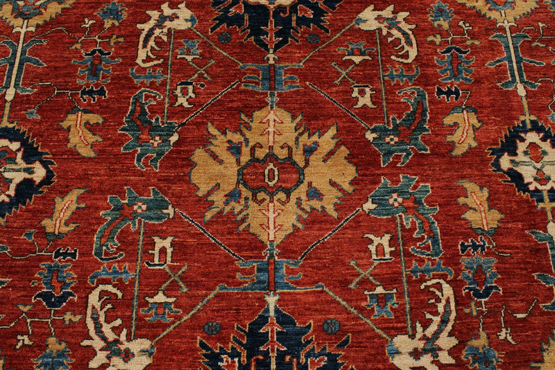 8x10 Rust and Navy Anatolian Traditional Rug