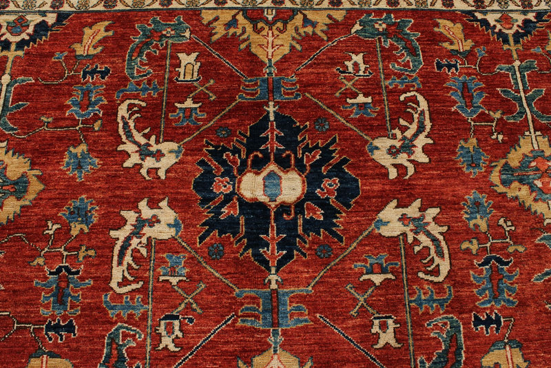 8x10 Rust and Navy Anatolian Traditional Rug