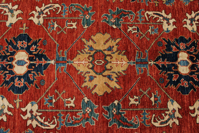 8x10 Rust and Navy Anatolian Traditional Rug