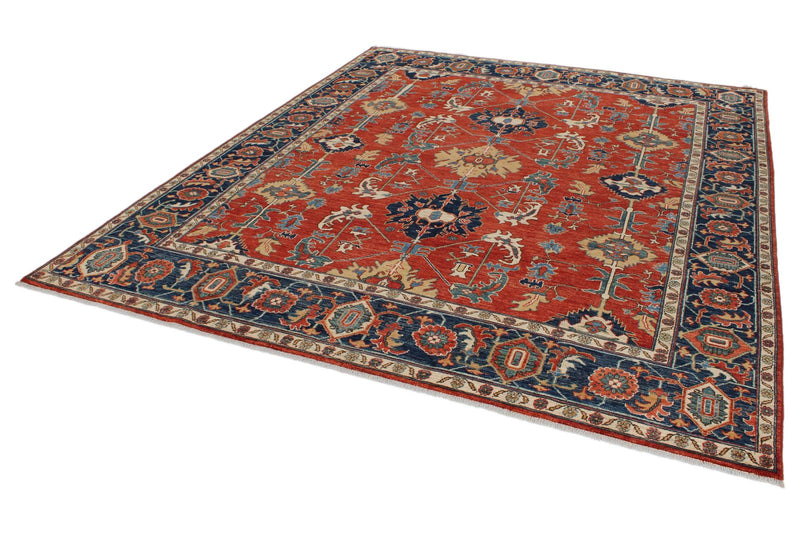 8x10 Rust and Navy Anatolian Traditional Rug