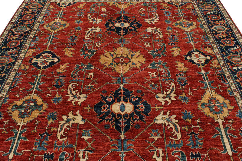 8x10 Rust and Navy Anatolian Traditional Rug