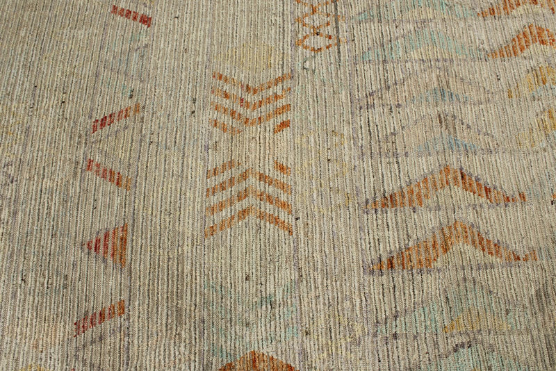 14x19 Ivory and Rust Turkish Tribal Rug