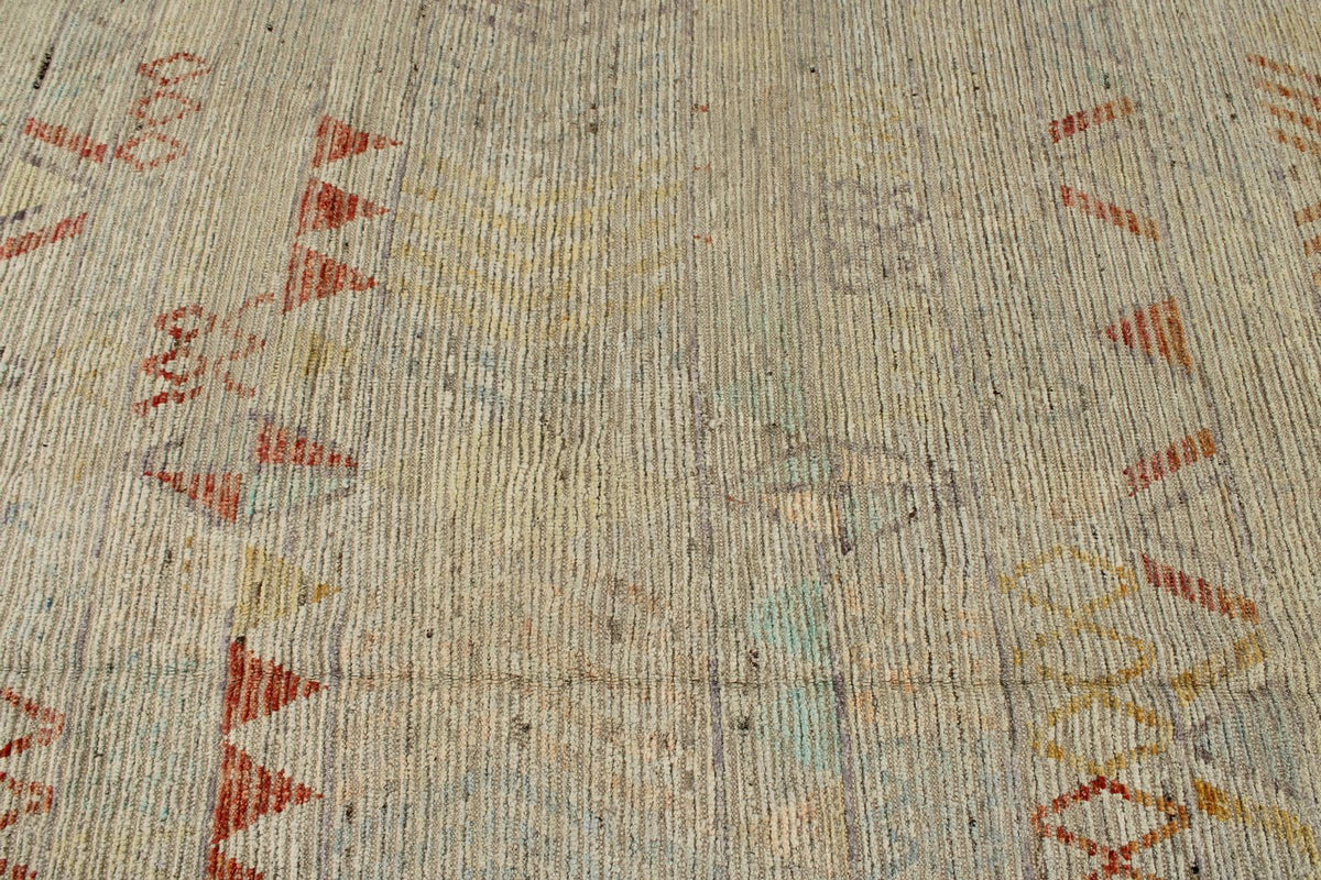 14x19 Ivory and Rust Turkish Tribal Rug