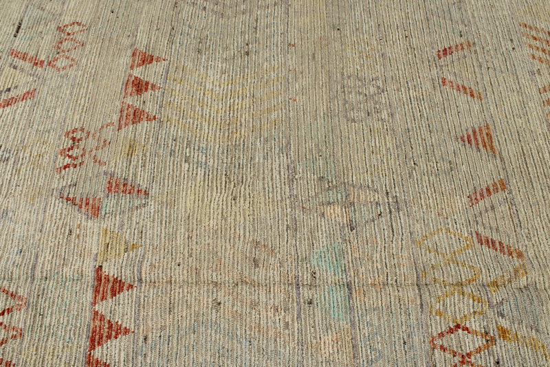 14x19 Ivory and Rust Turkish Tribal Rug
