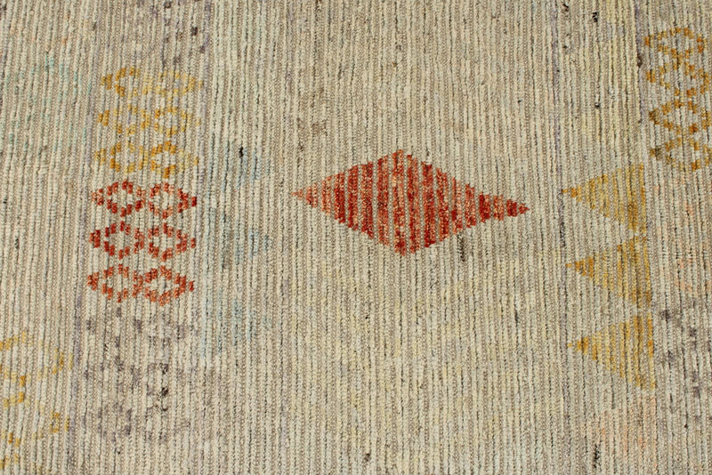 14x19 Ivory and Rust Turkish Tribal Rug