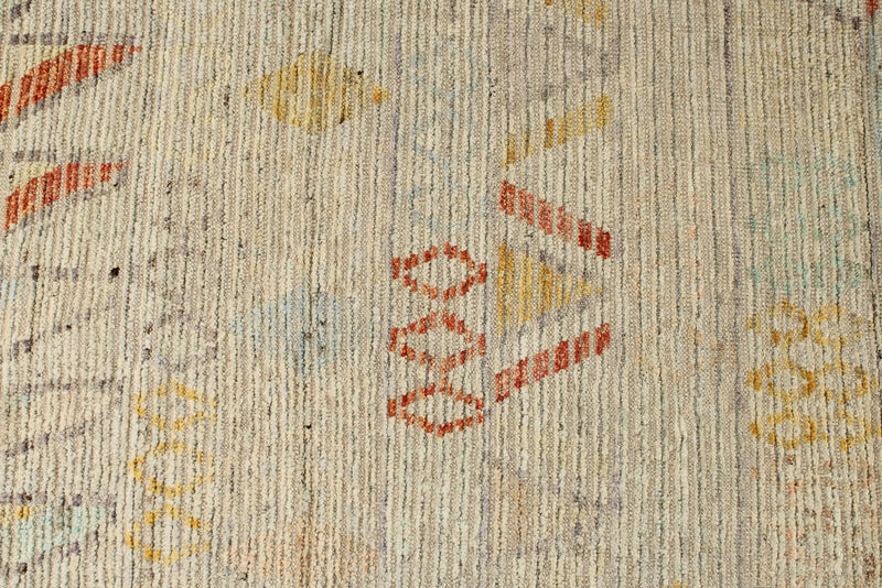 14x19 Ivory and Rust Turkish Tribal Rug