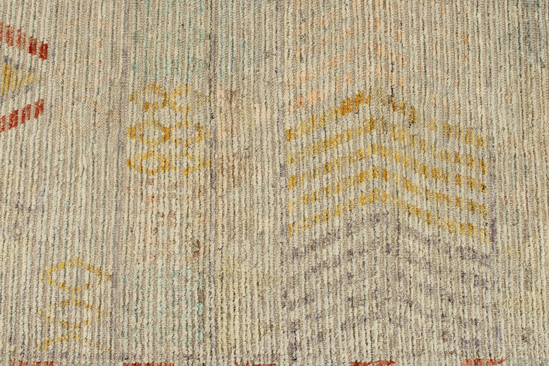 14x19 Ivory and Rust Turkish Tribal Rug