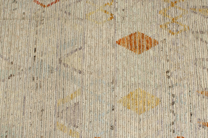 14x19 Ivory and Rust Turkish Tribal Rug
