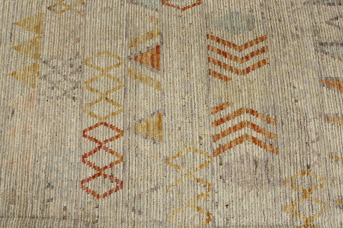14x19 Ivory and Rust Turkish Tribal Rug
