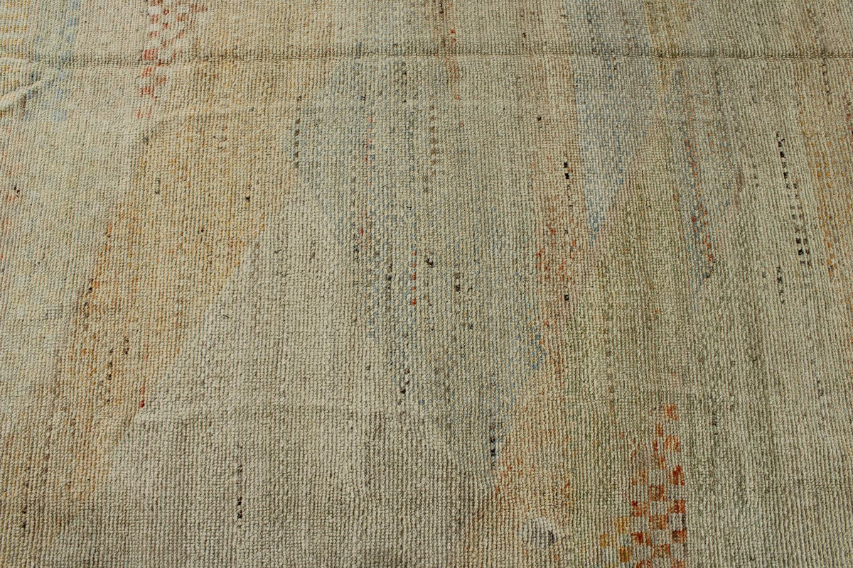 14x19 Ivory and Multicolor Turkish Tribal Rug