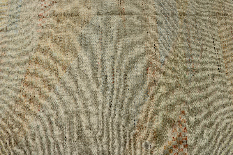 14x19 Ivory and Multicolor Turkish Tribal Rug