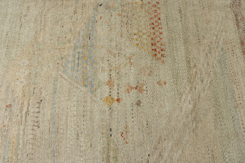 14x19 Ivory and Multicolor Turkish Tribal Rug